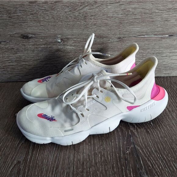 Nike Free RN 5.0 Laser Fuchsia Womens 7 Athletic Shoe Sneakers CI1289-100 - Picture 4 of 9